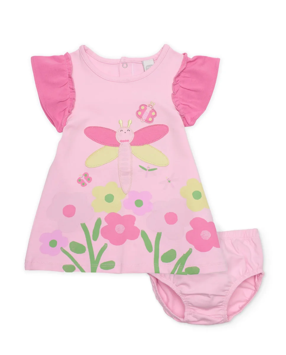Vestido de recién nacido de punto con diseño de libélula