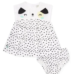Vestido de recién nacido de plana y diseño de manchitas