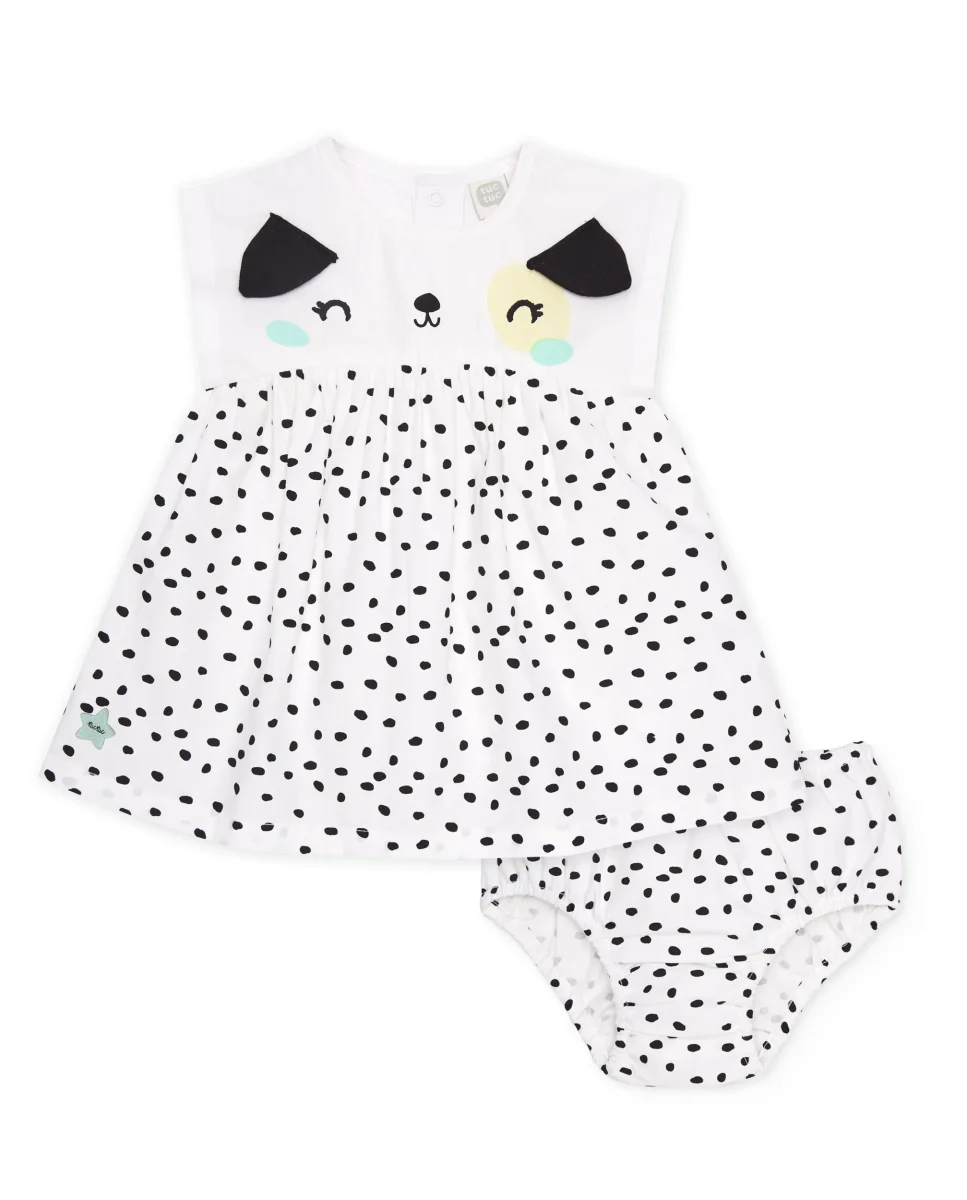Vestido de recién nacido de plana y diseño de manchitas