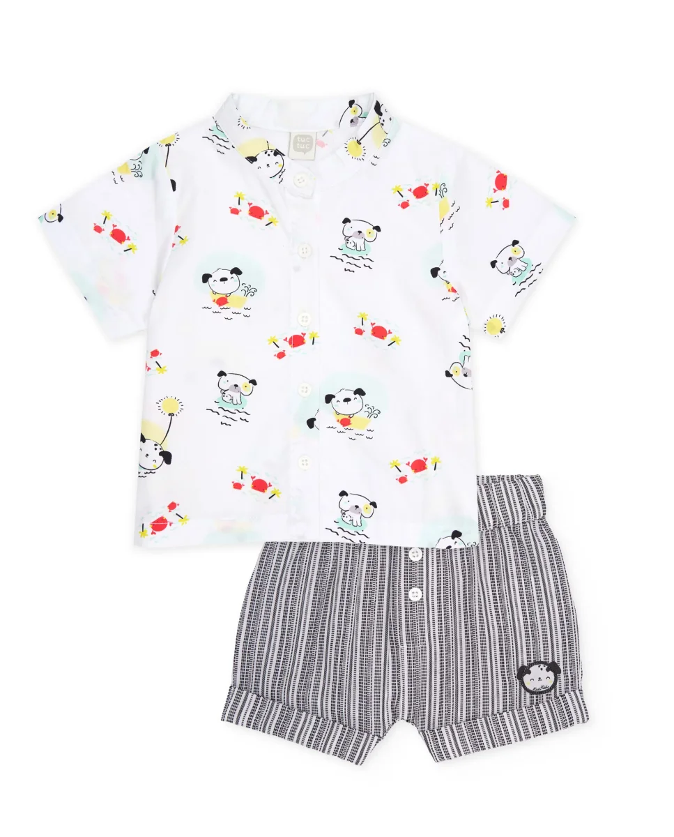 Conjunto de recién nacido de plana y estampado divertido