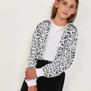 Sudadera de niña de punto con diseño animal print