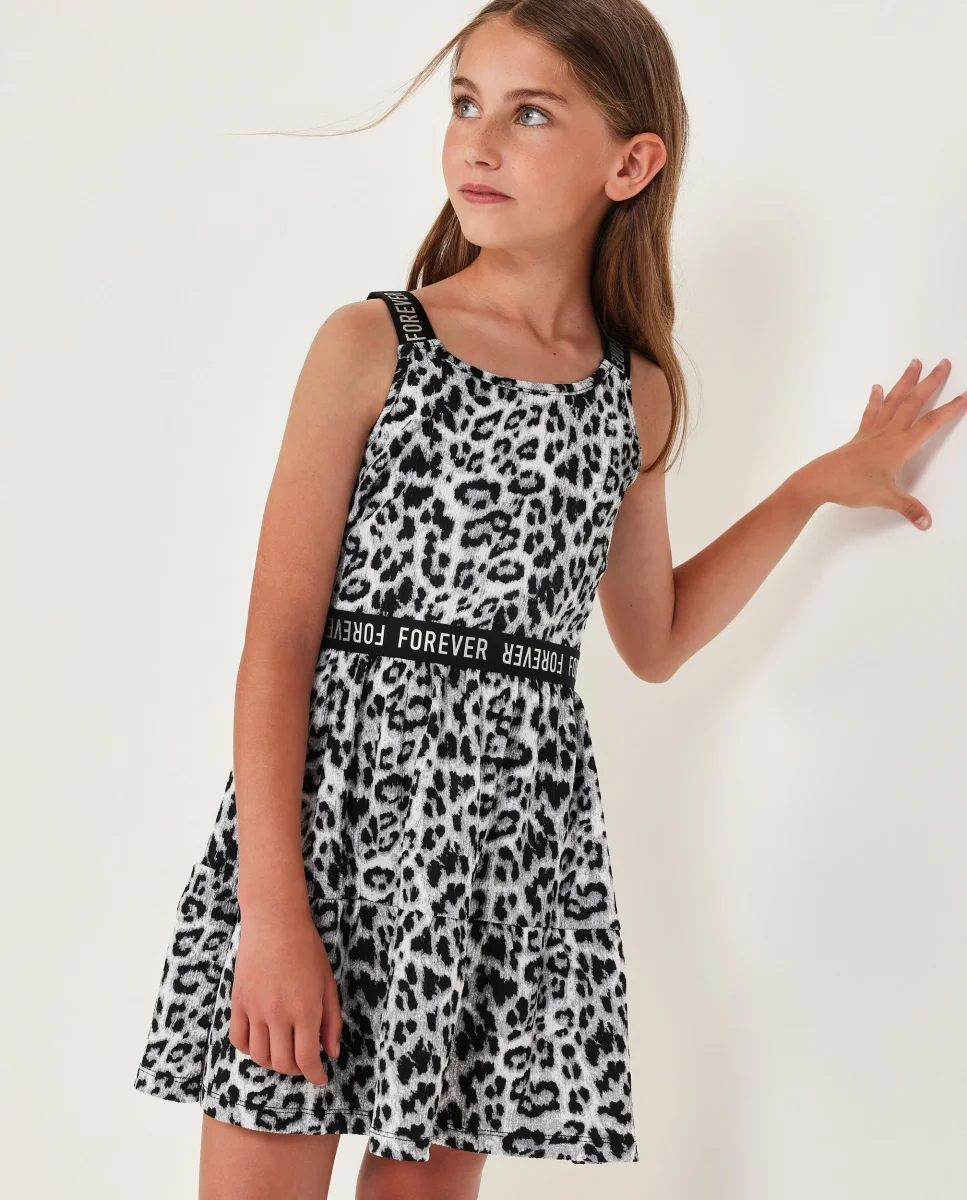 Vestido de niña de plana con tirantes elásticos