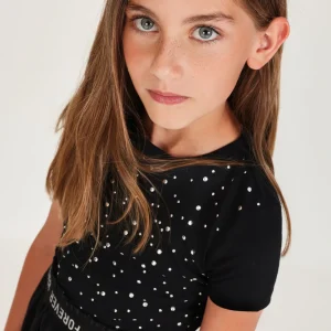 Vestido de niña de punto con apliques brillantes