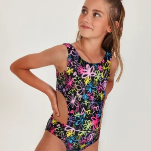 Bañador de niña de punto con aberturas laterales