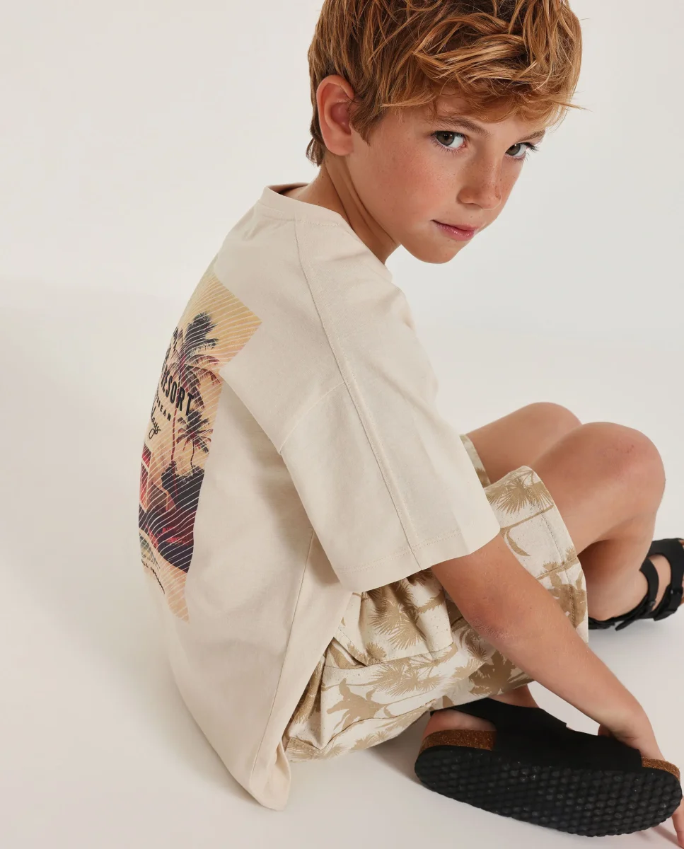 Camiseta de niño de punto con estampado caribeño - Imagen 3