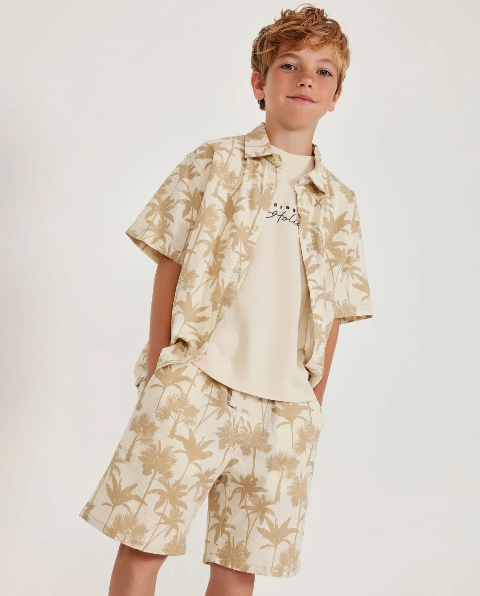 Camisa de niño de plana con diseño de palmeras - Imagen 2