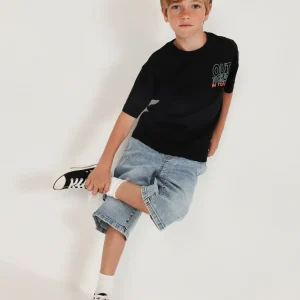 Bermuda de niño de plana y tejido denim