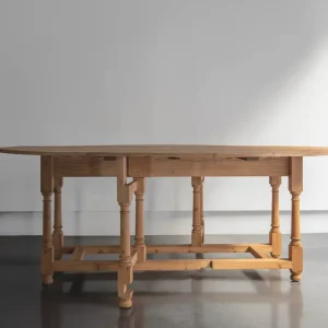 Mesa de alas plegable en pino natural                                                                                                 Francia,S. XX