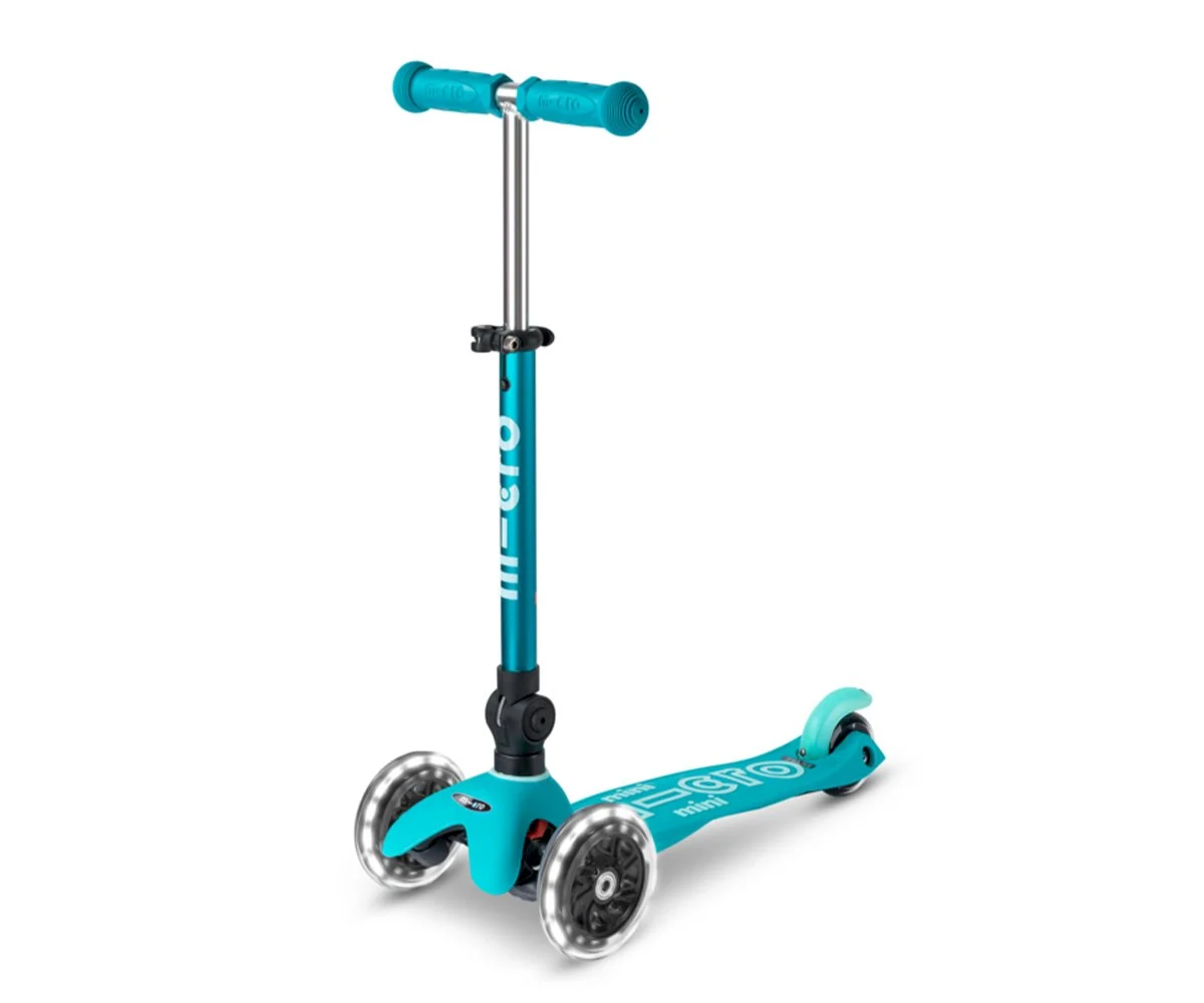 Patinete Mini Micro Deluxe Plegable Aqua Luces LED - Imagen 2