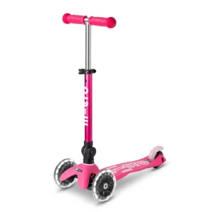 Patinete Mini Micro Deluxe Plegable Rosa Luces LED