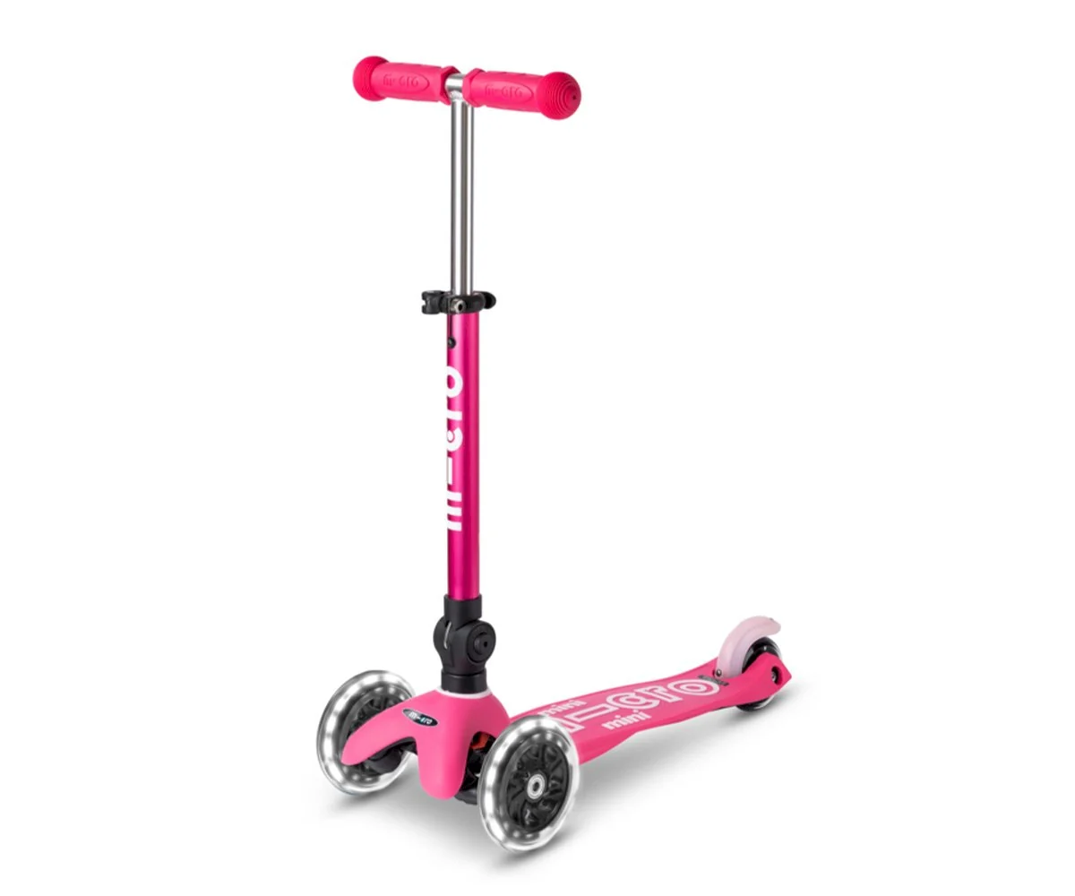 Patinete Mini Micro Deluxe Plegable Rosa Luces LED - Imagen 2