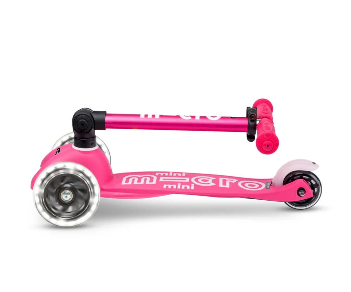 Patinete Mini Micro Deluxe Plegable Rosa Luces LED - Imagen 3