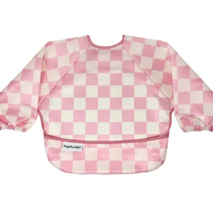 Babero con mangas Impermeable Checkers Pink