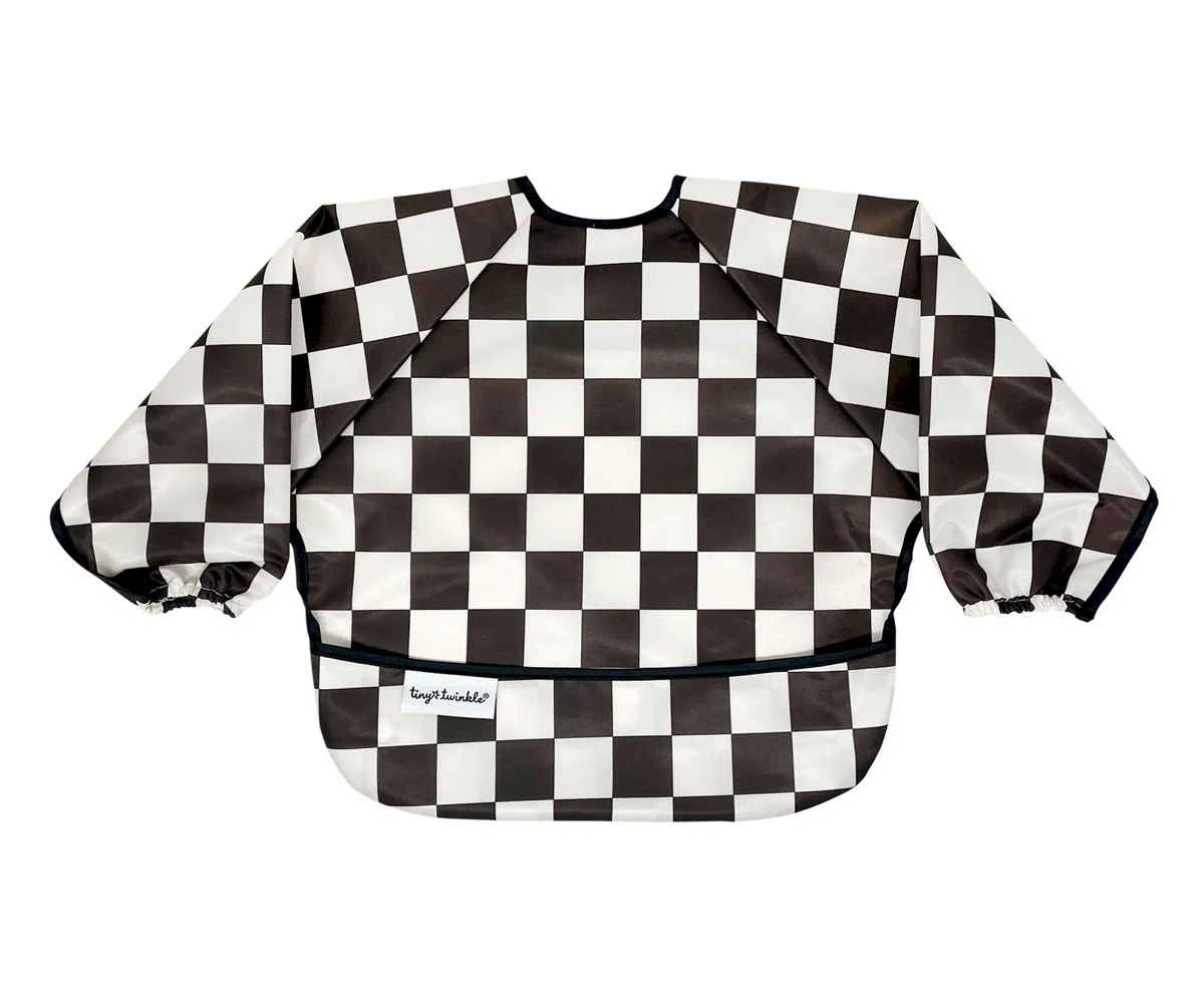 Babero con mangas Impermeable Checkers Black