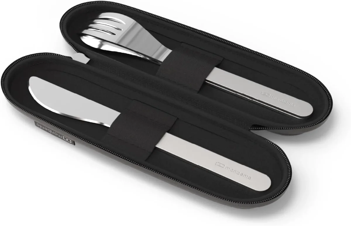 Cubiertos Acero Inox y Funda negra - Imagen 2