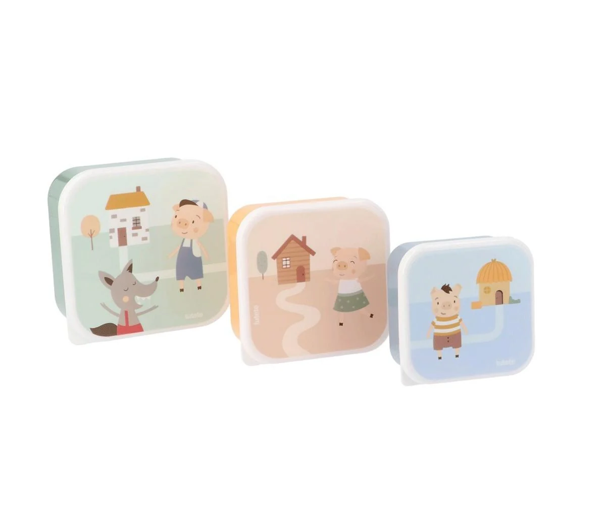 3 Cajas Almuerzo 3 cerditos - Imagen 2