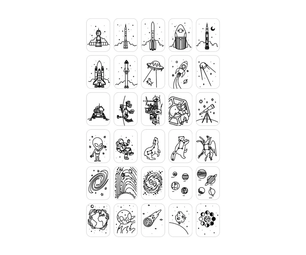 Plantillas KidyDraw Galaxia y Dinosaurios - Imagen 4