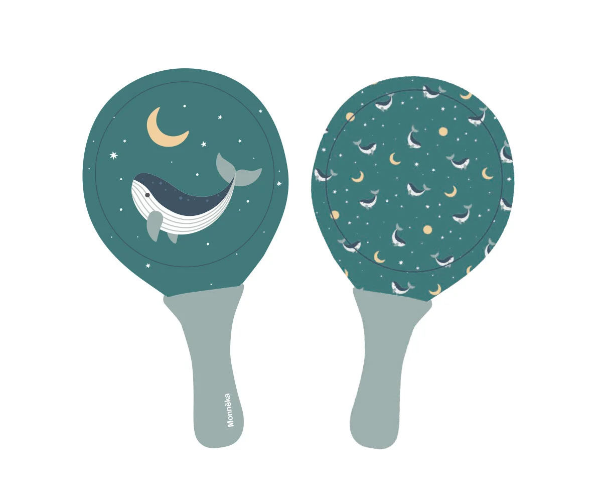 Palas de Playa Neopreno Whale Teal con Pelota - Imagen 2