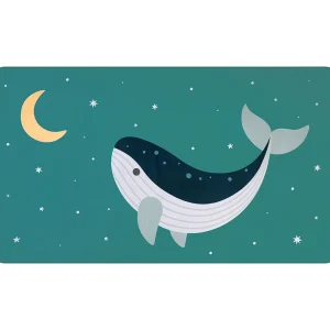 Toalla Playa Microfibra Whale Teal