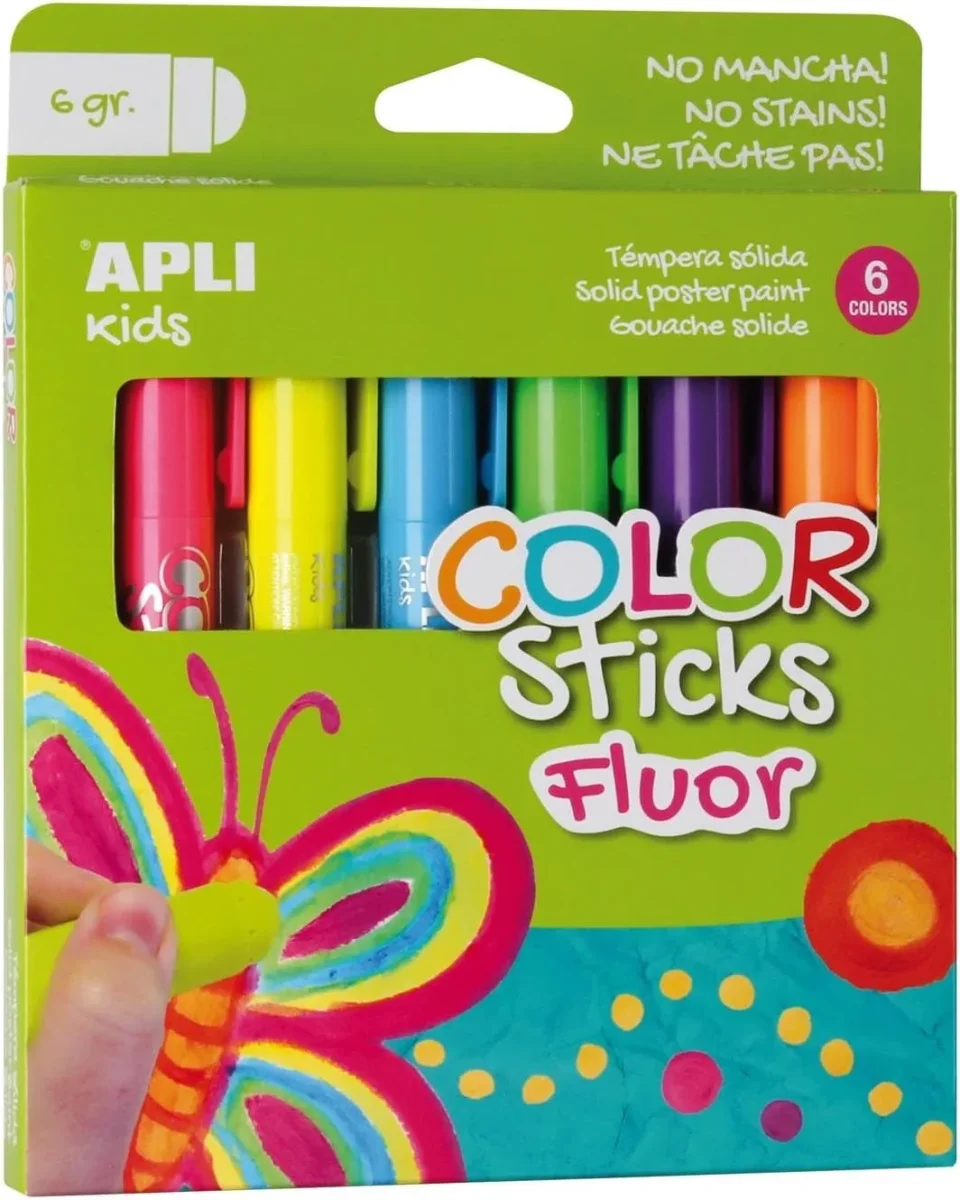 Témpera sólida Color sticks fluor - Apli - Imagen 2