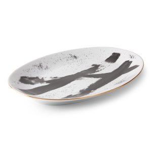 Fuente Ovalada Brush Negro