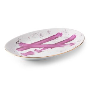 Fuente Ovalada Brush Rosa