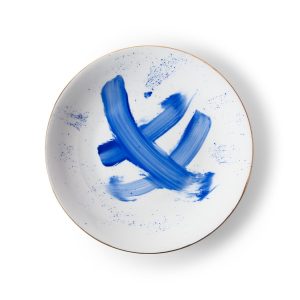 Plato Llano Brush Azul