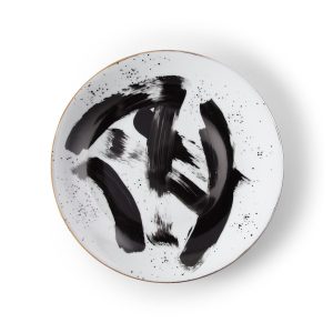 Plato Llano Brush Negro