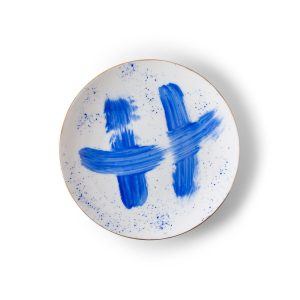 Plato postre Brush Azul