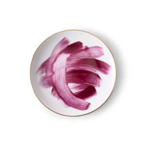 Plato postre Brush Rosa