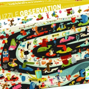 Puzzle Observación Rally de coches - Djeco