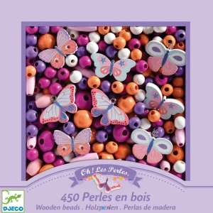 450 perlas de madera mariposas
