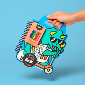 Libro con pegatinas y pinturas Dinos - Omy