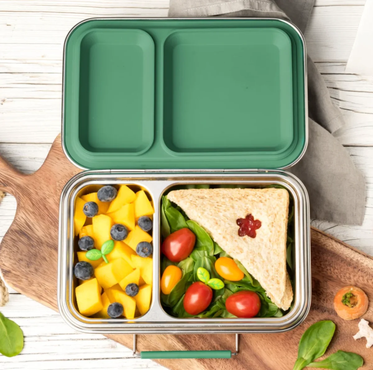 Caja almuerzo acero inox 2 compartimentos - Imagen 3