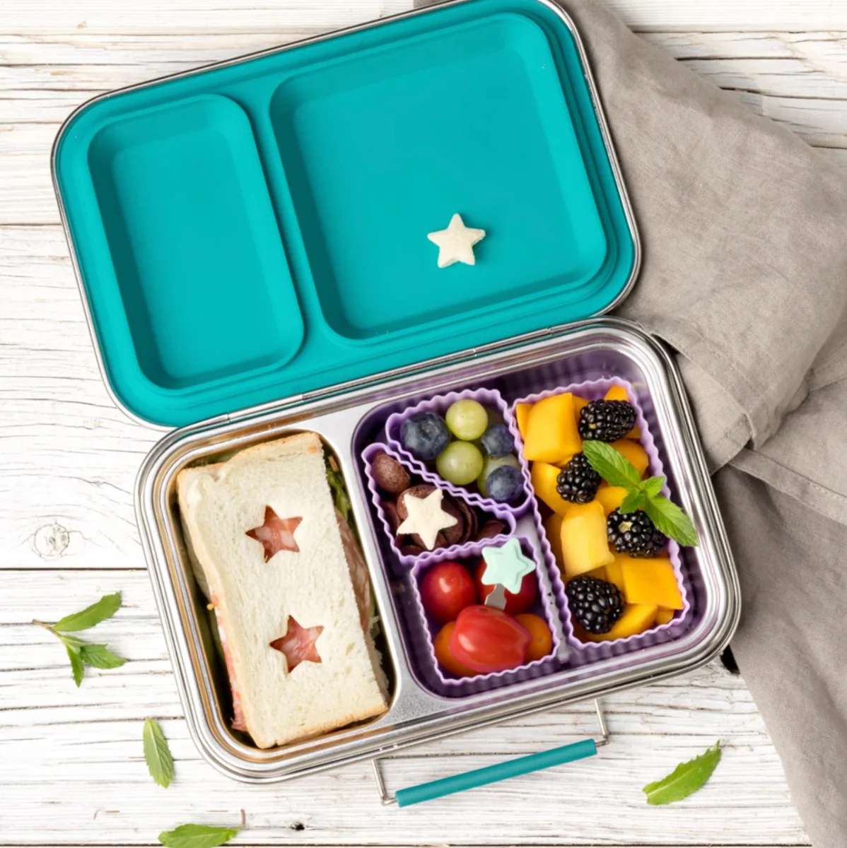 Caja almuerzo acero inox 2 compartimentos - Imagen 2