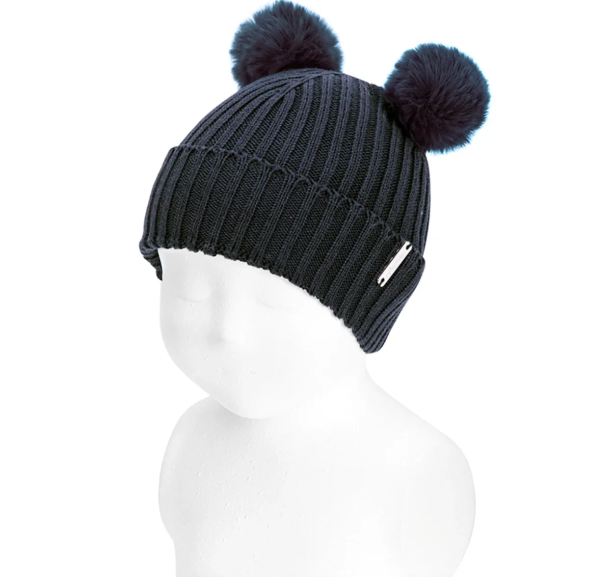 Gorro canalé Marino con dos borlas - Cóndor - Imagen 3