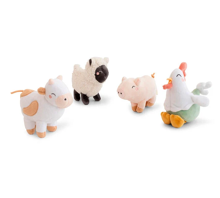 Peluche con sonajero Animales de la granja - Saro