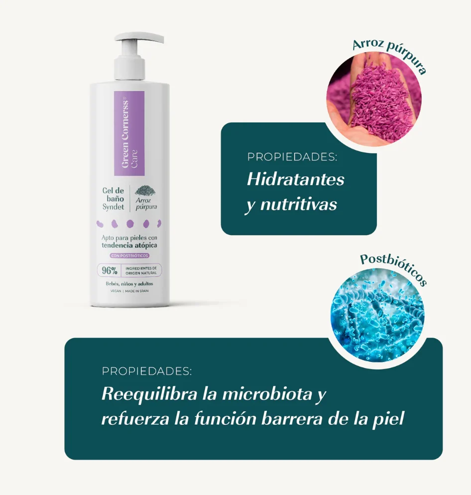 Gel de baño de arroz púrpura apto para piel atópica - Green Cornerss - Imagen 4