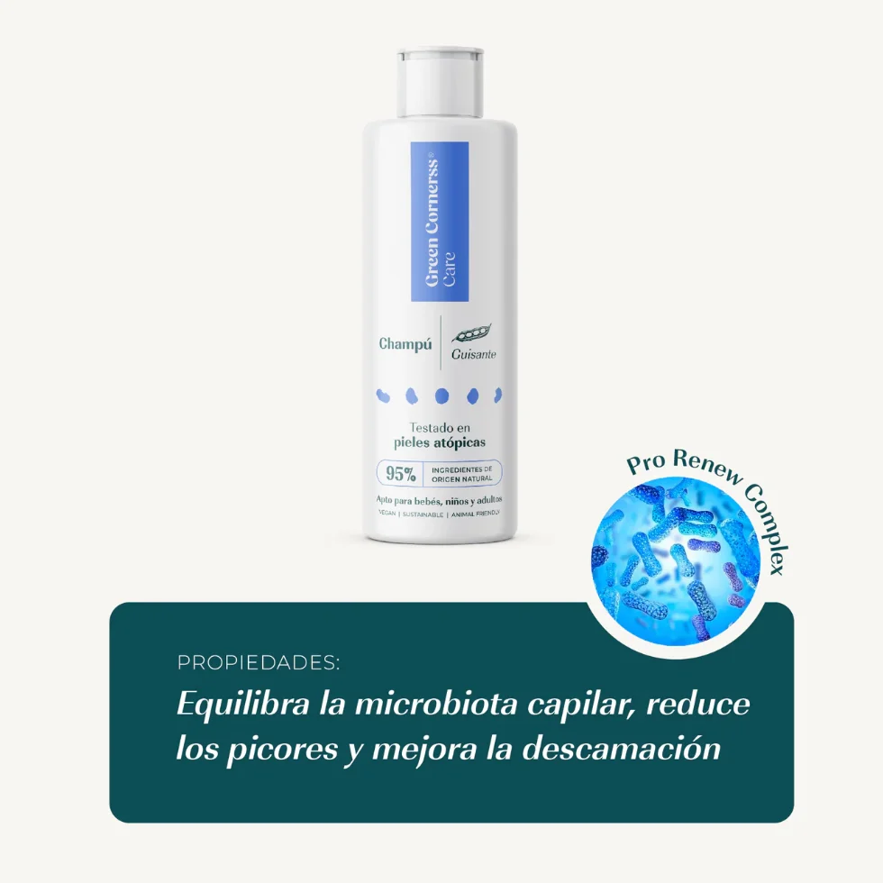 Champú de guisante para piel atópica cuero cabelludo sensible - Green Cornerss - Imagen 5