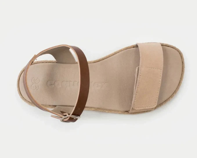 Sandalias Barefoot Respetuosas Coqueflex Suede Beige - Imagen 3