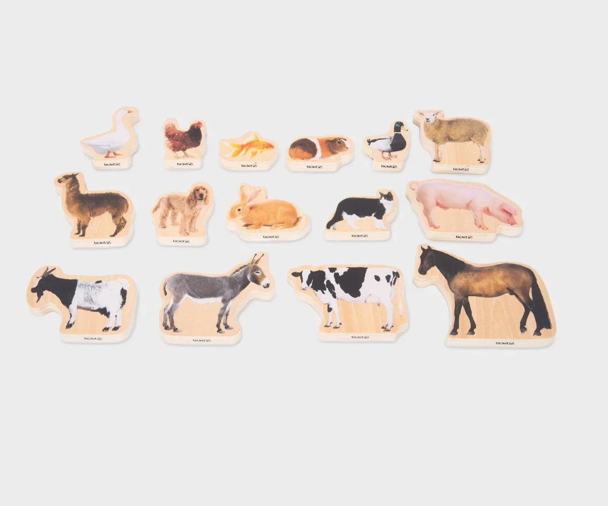 Conjunto 15 animales madera - Tickit - Imagen 2