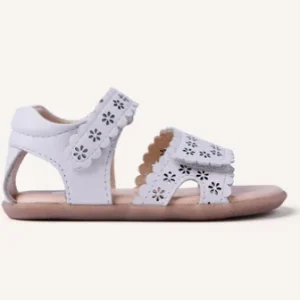 Sandalia piel calada kabati blanco