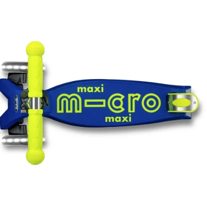 Patinete Plegable Maxi Deluxe NEON LED Azul Amarillo - Imagen 3