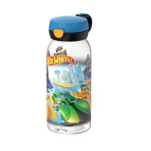 Botella plástico con tapón 600ml Hot Wheels