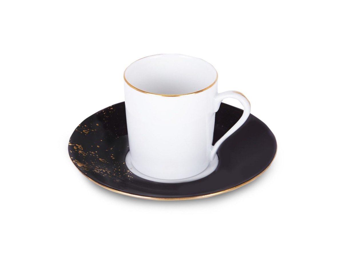 Taza de café con plato Golden Black