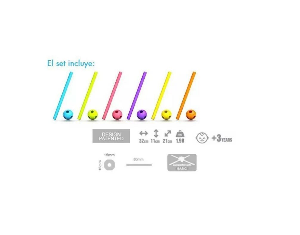 Bloques stick MELI NEON – Basic Box 1200 pcs - Imagen 3
