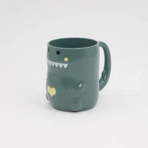 Vaso de dinosaurio verde oscuro
