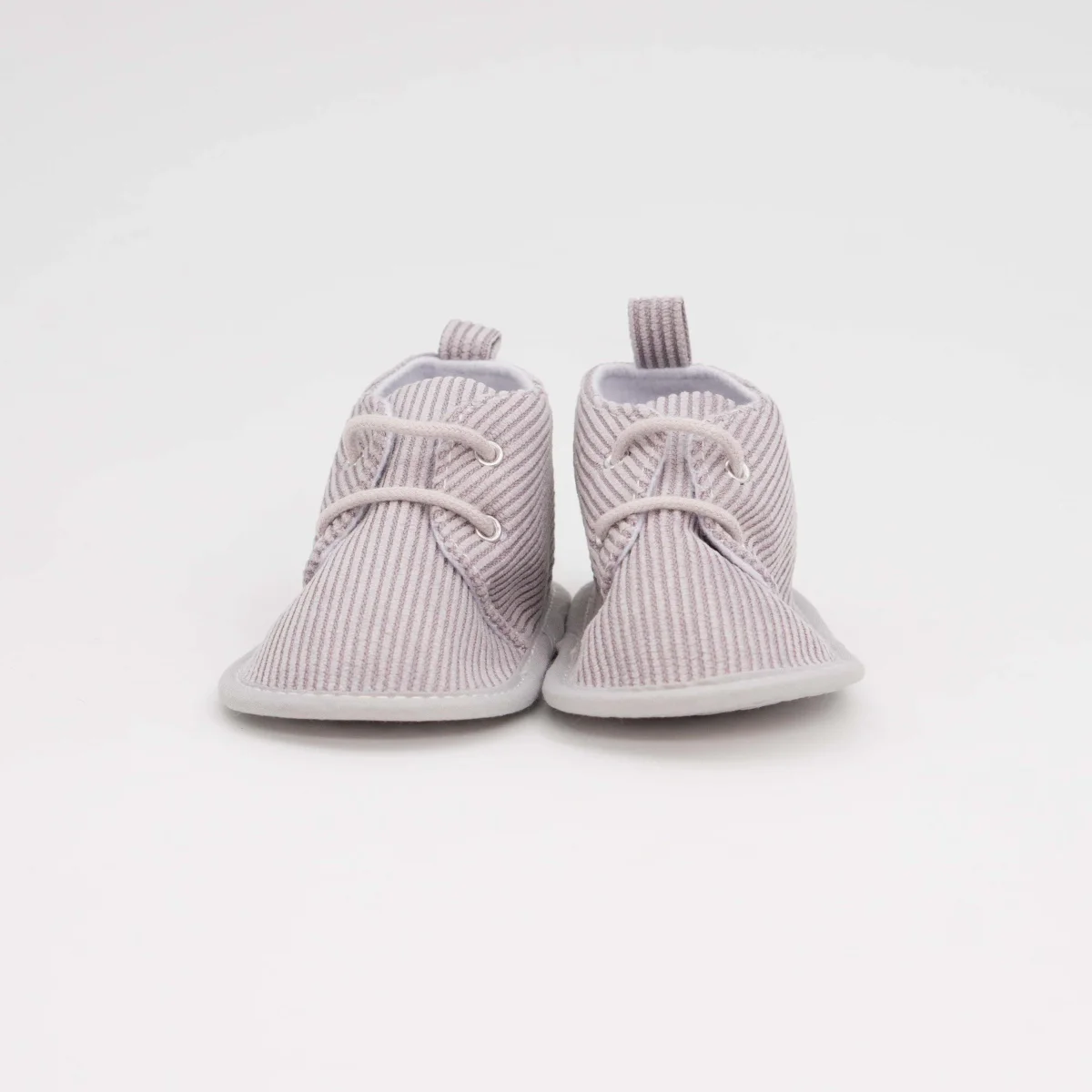 Zapatos de pana de bebé gris claro - Imagen 2