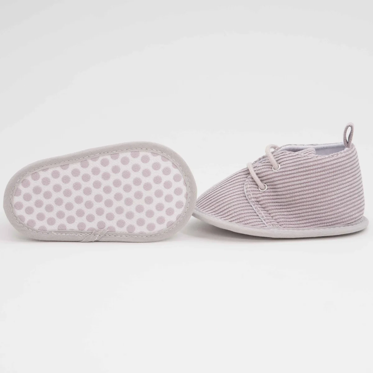 Zapatos de pana de bebé gris claro - Imagen 3