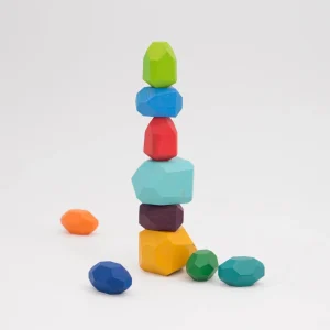 Juguete educativo construcción piedras de madera 11 piezas